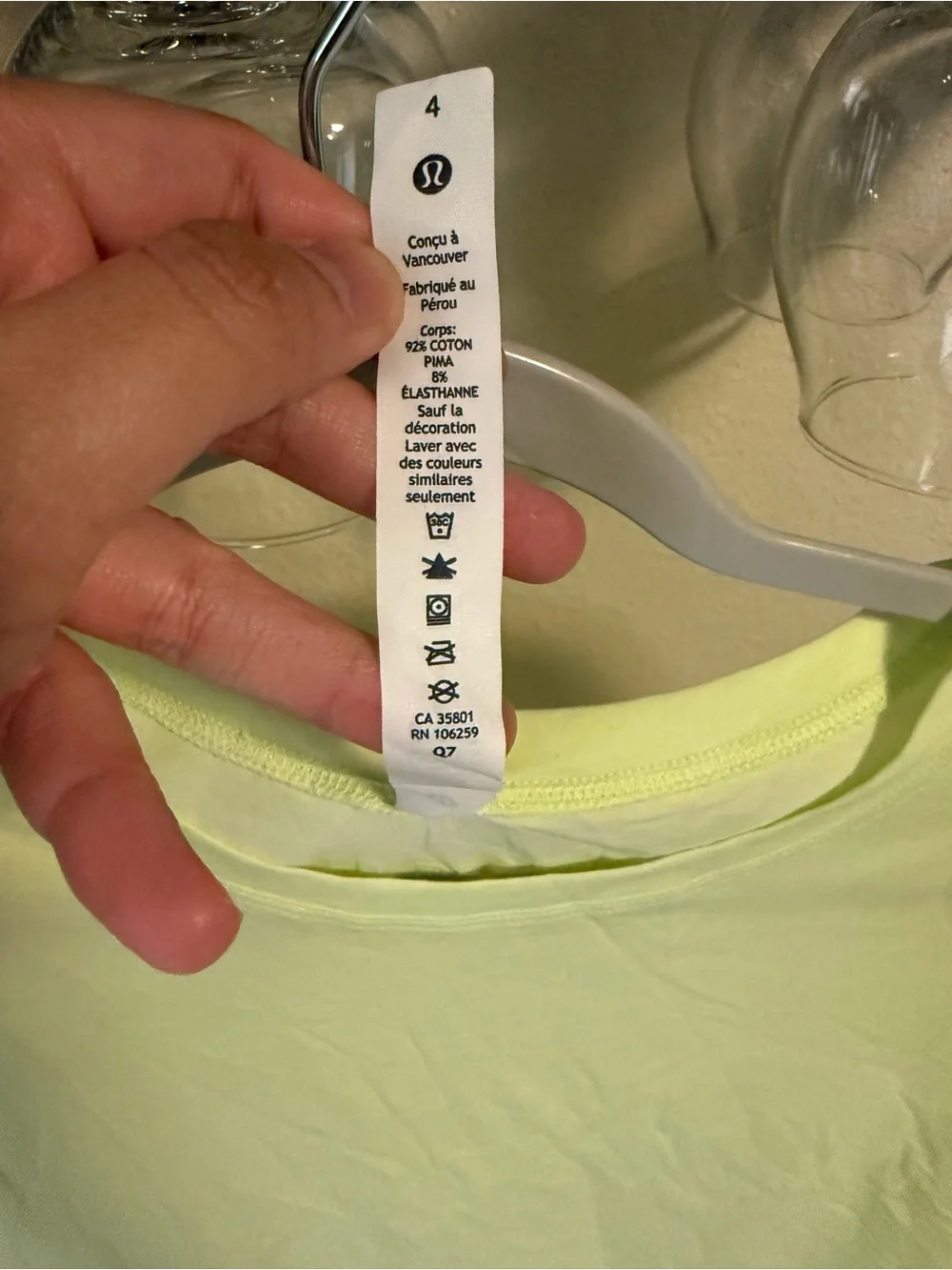 Lululemon All Yours Cropped T-Shirt Elixir Lime Green Size 4 Pima Cotton